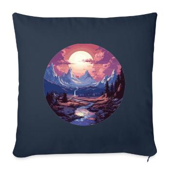 Landscape - Illustration - Sofa pillowcase 17,3'' x 17,3'' (45 x 45 cm) - navy - Front