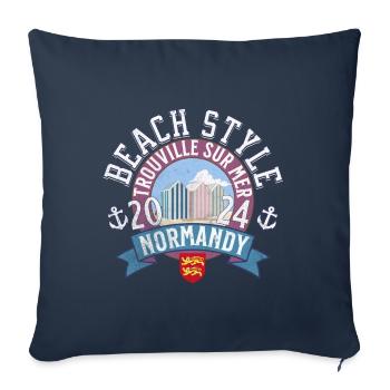 Strandstil Normandie Trouville - Sofakissenbezug 45 x 45 cm - Navy - Vorne