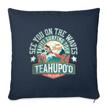 See you on the waves of Teahupoo - Sofa pillowcase 17,3'' x 17,3'' (45 x 45 cm) - navy - Front
