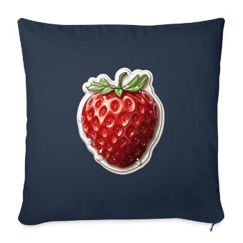 Erdbeere - Illustration - Sofakissenbezug 45 x 45 cm - Navy - Vorne