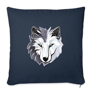 Loup - Illustration - Housse de coussin décorative 45 x 45 cm - bleu marine - Devant