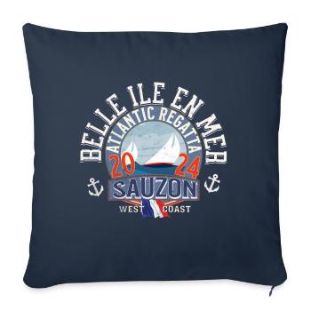 Belle Ile en Mer Sauzon - Housse de coussin décorative 45 x 45 cm - bleu marine - Devant