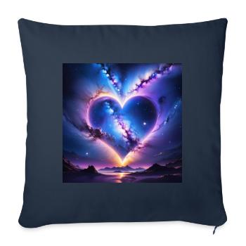 coeur boréale - Housse de coussin décorative 45 x 45 cm - bleu marine - Devant