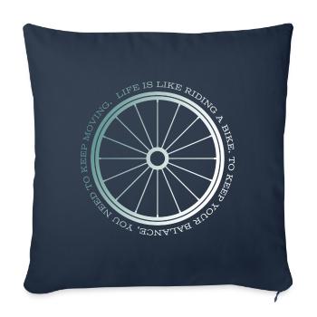 Gravel, Mountain Bike, Passion, Cycling - Sofa pillowcase 17,3'' x 17,3'' (45 x 45 cm) - navy - Front