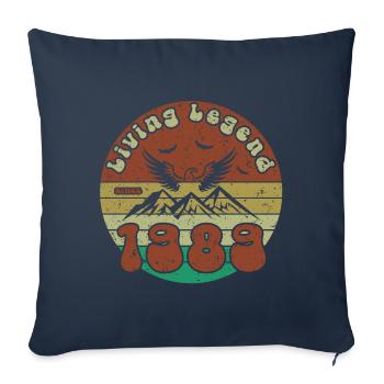35e anniversaire Légende vivante depuis VIN 1989 - Housse de coussin décorative 45 x 45 cm - bleu marine - Devant