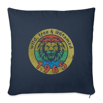 Sauvage, libre et indompté depuis 1965 - Housse de coussin décorative 45 x 45 cm - bleu marine - Devant