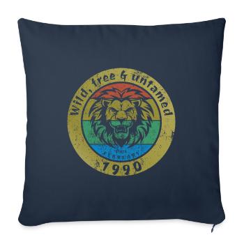 35. Geburtstag Sauvage, libre et indompté depuis 02/1990 - Housse de coussin décorative 45 x 45 cm - bleu marine - Devant