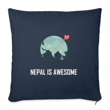 Nepal is awesome - Sofa pillowcase 17,3'' x 17,3'' (45 x 45 cm) - navy - Front