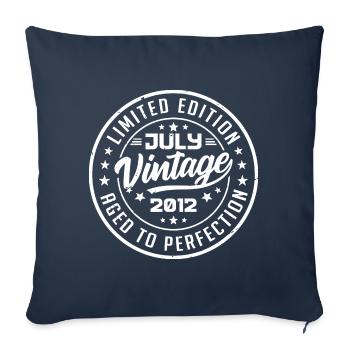 Fabriqué En Juillet 2012 Anniversaire Vintage 2012 - Housse de coussin décorative 45 x 45 cm - bleu marine - Devant