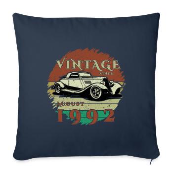 33ème Anniversaire - Classiques - Millésime depuis 08/1992 - Housse de coussin décorative 45 x 45 cm - bleu marine - Devant