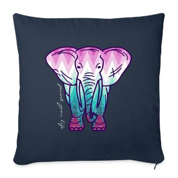 Elefant-paint your life1 - Sofa pillowcase 17,3'' x 17,3'' (45 x 45 cm) - navy - Front