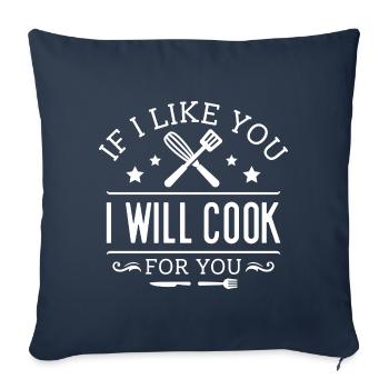 Si je t’aime, je cuisinerai pour toi - Housse de coussin décorative 45 x 45 cm - bleu marine - Devant