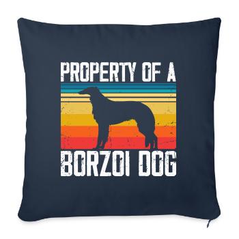 Barsoi propriétaire de chien Cool Dog Idée cadeau - Housse de coussin décorative 45 x 45 cm - bleu marine - Devant