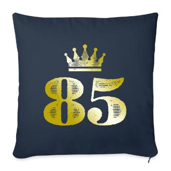 85 Numéro Couronne Or - Housse de coussin décorative 45 x 45 cm - bleu marine - Devant