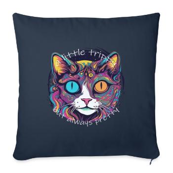 A little trippy but always pretty - Sofa pillowcase 17,3'' x 17,3'' (45 x 45 cm) - navy - Front