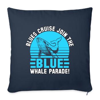 Blues cruise join the Blue Whale Parade - Sofa pillowcase 17,3'' x 17,3'' (45 x 45 cm) - navy - Front