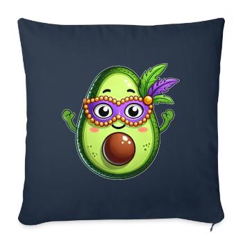 Mardi Gras Avocat Légumes Végétaliens Dessin animé - Housse de coussin décorative 45 x 45 cm - bleu marine - Devant