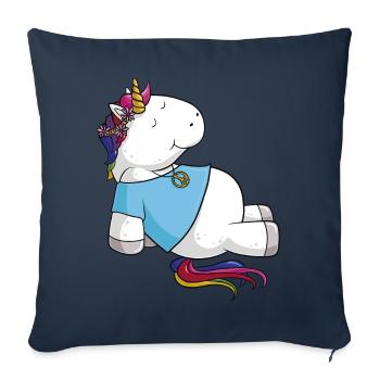 Hippie Unicorn Comic - Housse de coussin décorative 45 x 45 cm - bleu marine - Devant