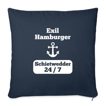 T-shirt de Hamburger Schietwedder 24/7 d'exil - Housse de coussin décorative 45 x 45 cm - bleu marine - Devant