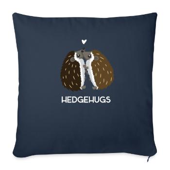 Hérissons hérisson mignon cadeau mignon nature animal - Housse de coussin décorative 45 x 45 cm - bleu marine - Devant