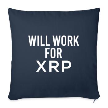 Will Work For XRP - Sofakissenbezug 45 x 45 cm - Navy - Vorne