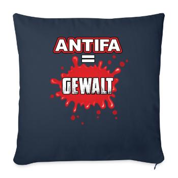 Antifa violence médias libres gauche fascistes politique - Housse de coussin décorative 45 x 45 cm - bleu marine - Devant