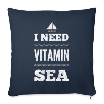 Marins marins marins - Housse de coussin décorative 45 x 45 cm - bleu marine - Devant