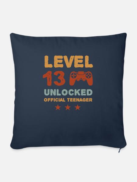 Level 13 Unlocked Official Teenager Geburtstag - Sofakissenbezug 45 x 45 cm - Navy
