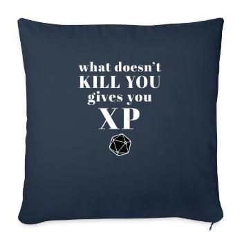 Ce qui ne te tue pas apporte l’expérience jeu de rôle - Housse de coussin décorative 45 x 45 cm - bleu marine - Devant