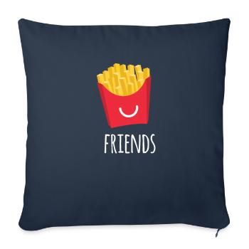 Frites pommes de terre cadeau de restauration rapide de ketchup - Housse de coussin décorative 45 x 45 cm - bleu marine - Devant