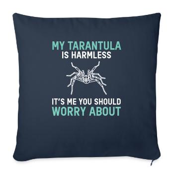 Ma tarentule est sans danger Spider Terrarium animal - Housse de coussin décorative 45 x 45 cm - bleu marine - Devant