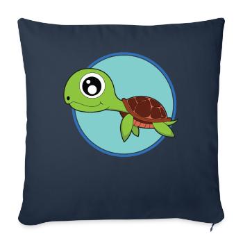 Schildkröte süße Baby Tiere - Sofakissenbezug 45 x 45 cm - Navy - Vorne