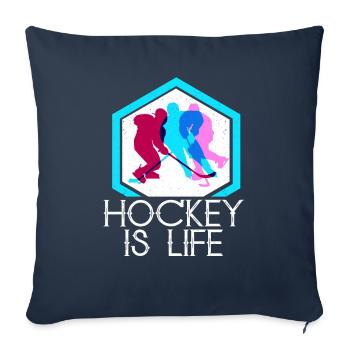 Hockey Eishockey Feldhockey - Sofakissenbezug 45 x 45 cm - Navy - Vorne