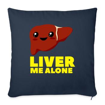 Kawaii joke cartoon liver - Sofa pillowcase 17,3'' x 17,3'' (45 x 45 cm) - navy - Front