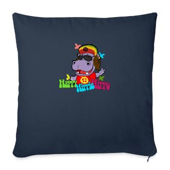 Hippo hippie - Sofa pillowcase 17,3'' x 17,3'' (45 x 45 cm) - navy - Front