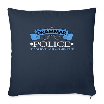 Grammar Police To Serve And Correct - Sofa pillowcase 17,3'' x 17,3'' (45 x 45 cm) - navy - Front