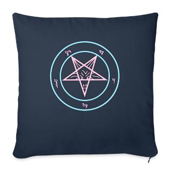 Pastel Goth Pentagram Satan - Sofa pillowcase 17,3'' x 17,3'' (45 x 45 cm) - navy - Front