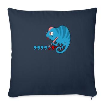 Virgule caméléon - Housse de coussin décorative 45 x 45 cm - bleu marine - Devant