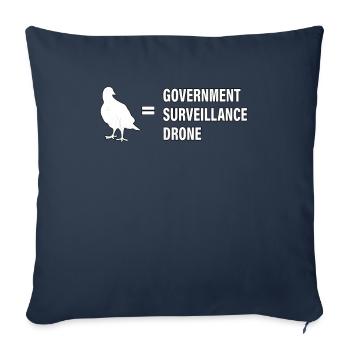 Les oiseaux ne sont pas réels - Housse de coussin décorative 45 x 45 cm - bleu marine - Devant