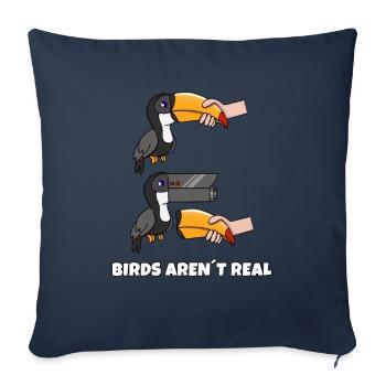 Les oiseaux ne sont pas réels - Housse de coussin décorative 45 x 45 cm - bleu marine - Devant