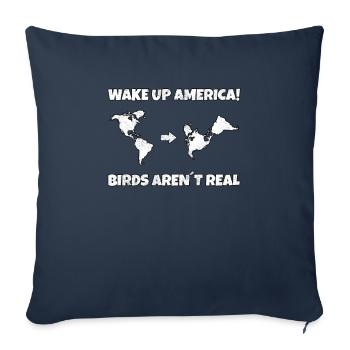 Wake Up America Les oiseaux ne sont pas réels - Housse de coussin décorative 45 x 45 cm - bleu marine - Devant