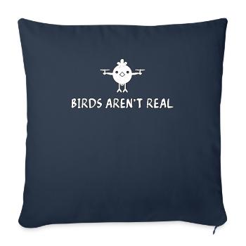 Les oiseaux ne sont pas réels - Housse de coussin décorative 45 x 45 cm - bleu marine - Devant