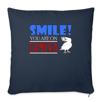 Souriez que vous êtes devant la caméra - Housse de coussin décorative 45 x 45 cm - bleu marine - Devant