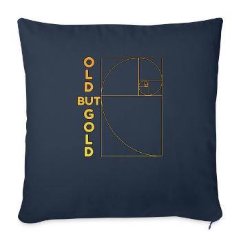 Old But Gold - Rapport d'or en spirale de Fibonacci - Housse de coussin décorative 45 x 45 cm - bleu marine - Devant