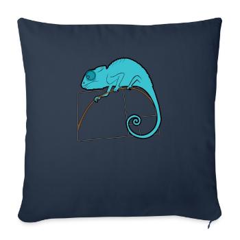 Caméléon Fibonacci - nombre d'or - Housse de coussin décorative 45 x 45 cm - bleu marine - Devant