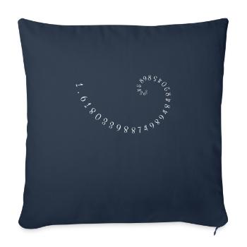 1.618 nombre d'or - nombres de Fibonacci - Housse de coussin décorative 45 x 45 cm - bleu marine - Devant