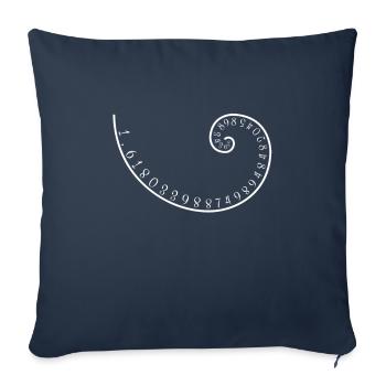 1.618 nombre d'or - nombres de Fibonacci - Housse de coussin décorative 45 x 45 cm - bleu marine - Devant
