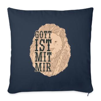 Gott ist mit Mir - Sofakissenbezug 45 x 45 cm - Navy - Vorne