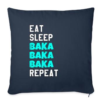 Baka Eat Sleep Repeat Anime Meme Tsundere Yandere - Housse de coussin décorative 45 x 45 cm - bleu marine - Devant