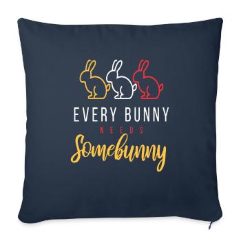 Every Bunny Needs Some Bunny Rabbits - Sofa pillowcase 17,3'' x 17,3'' (45 x 45 cm) - navy - Front